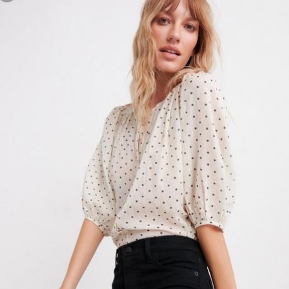 lucky brand polka dot top